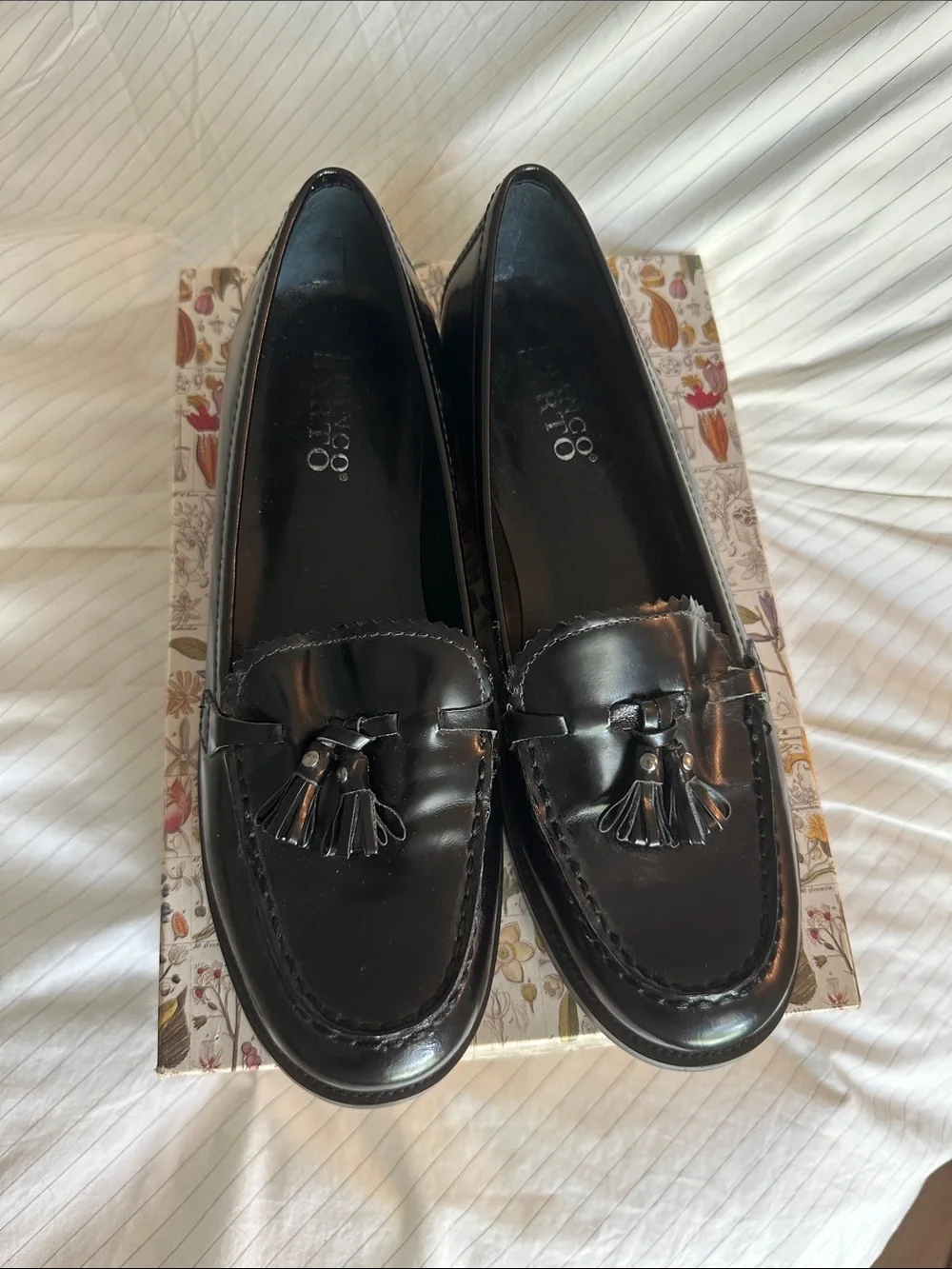 Franco Sarto - Black Tassel Leather Loafers - 8.5